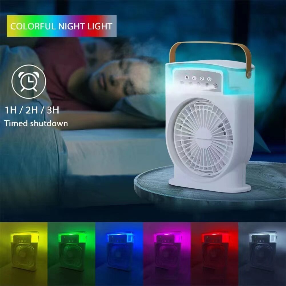 Portable USB Air Conditioner Cooling Fan With 5 Sprays 7 Color Light 600ML Water Tank Spray Mist Air Cooler Humidifiers – Image 3
